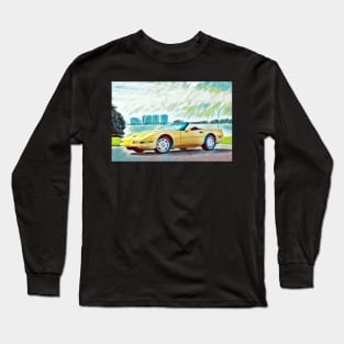 Yellow Chevy Corvette Convertible C4 Long Sleeve T-Shirt